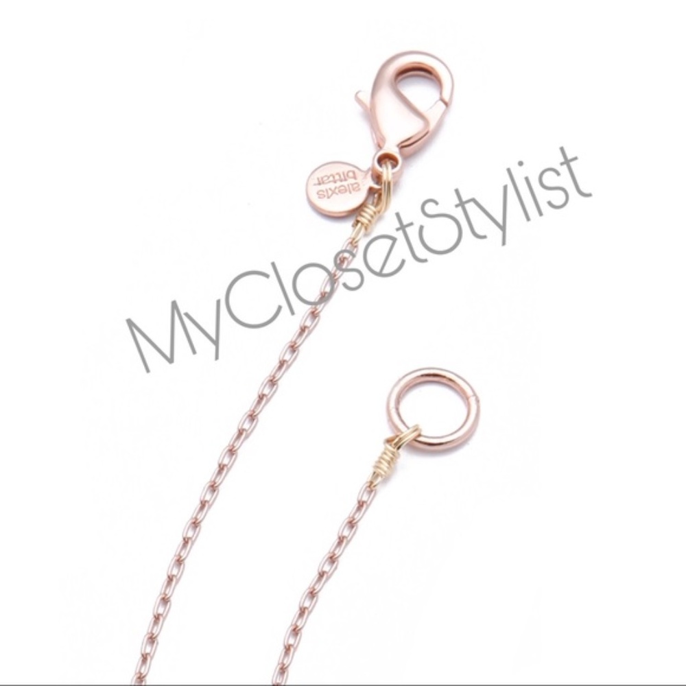 ALEXIS BITTAR Rose Gold Pave Crystal Necklace NEW 32” Long Spear Spike Statement - Picture 4 of 4